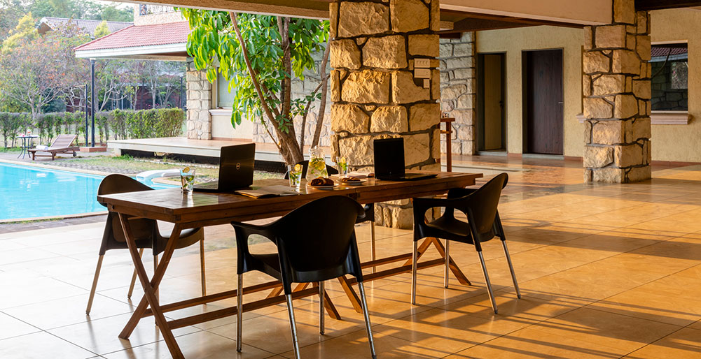 Wildberry Woodhouse - Common dining area at clubhouse